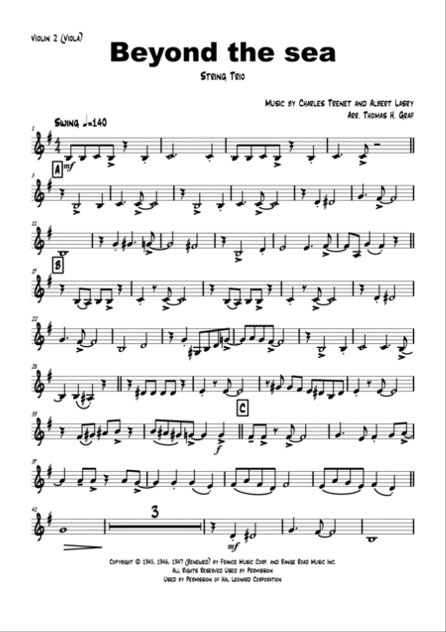 Beyond The Sea String Trio scores gallery preview page 6