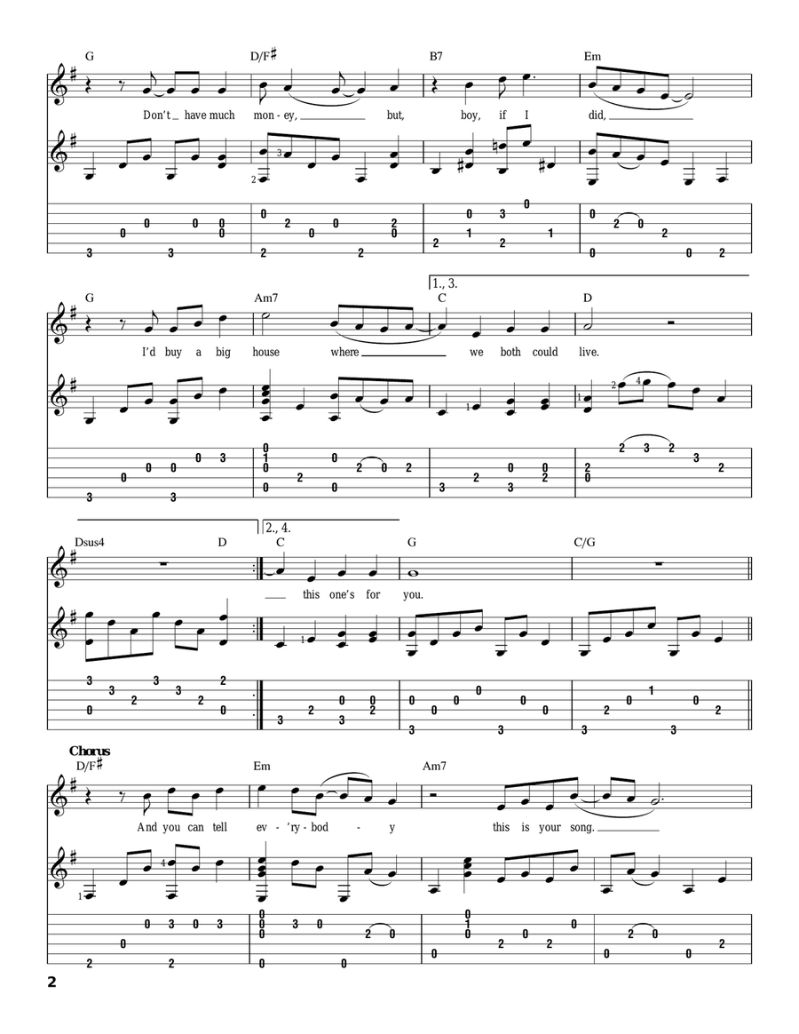 Your Song Your Song Acoustic Guitar scores gallery preview page 2