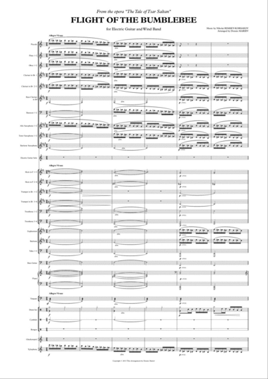 Flight Of The Bumblebee Flight Of The Bumblebee Concert Band scores gallery preview page 1