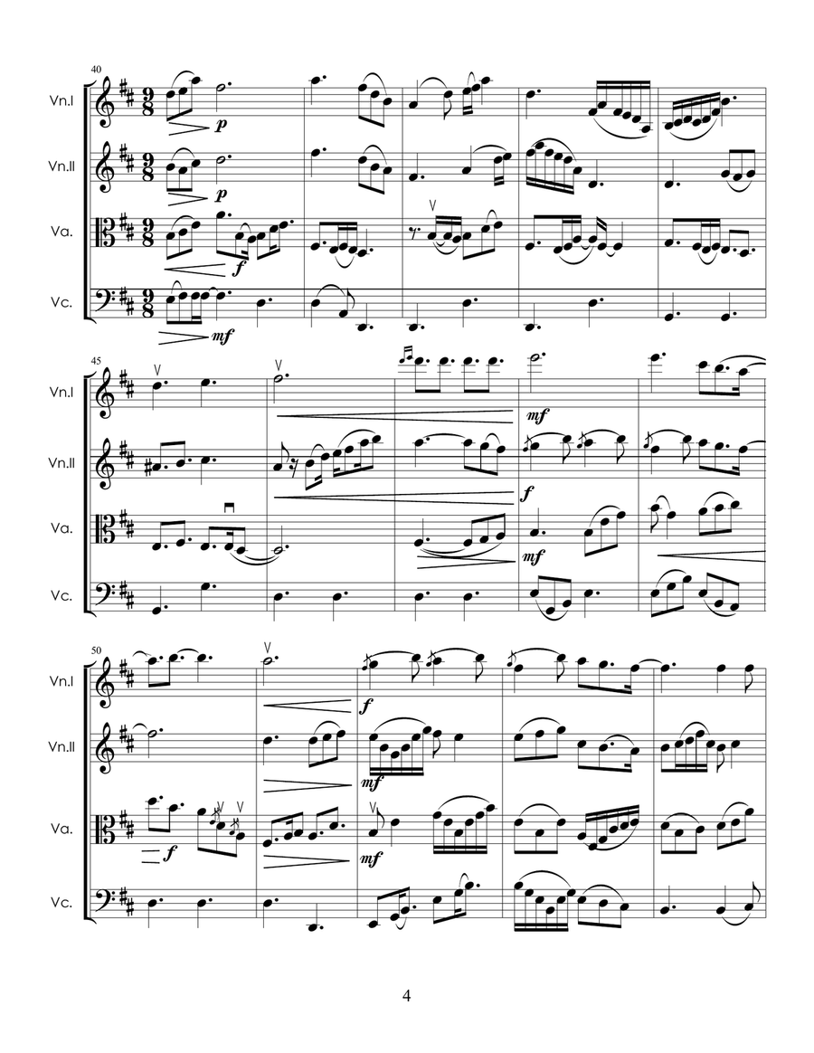 Cherry Wine String Quartet scores gallery preview page 4