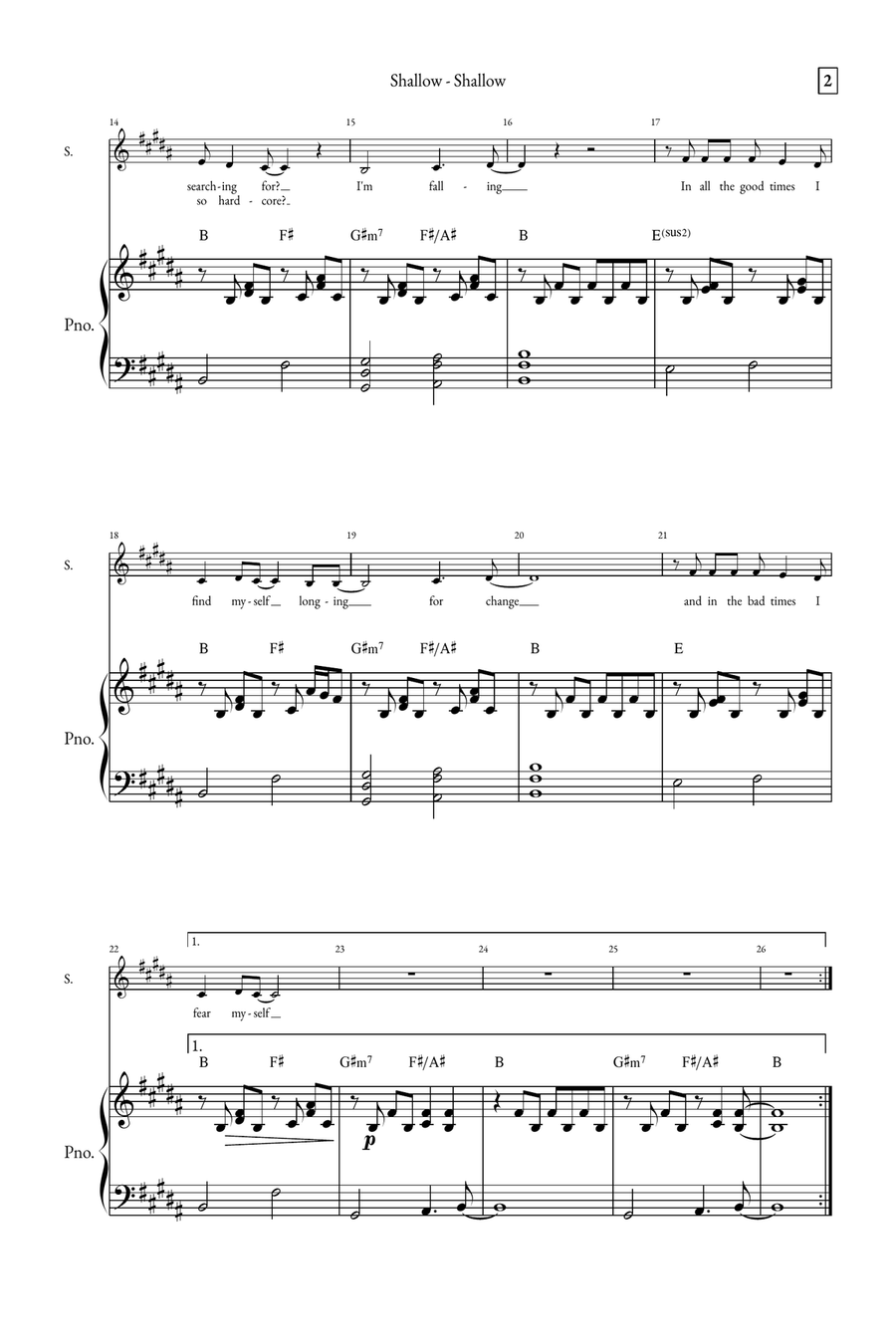 Shallow A Cappella scores gallery preview page 2