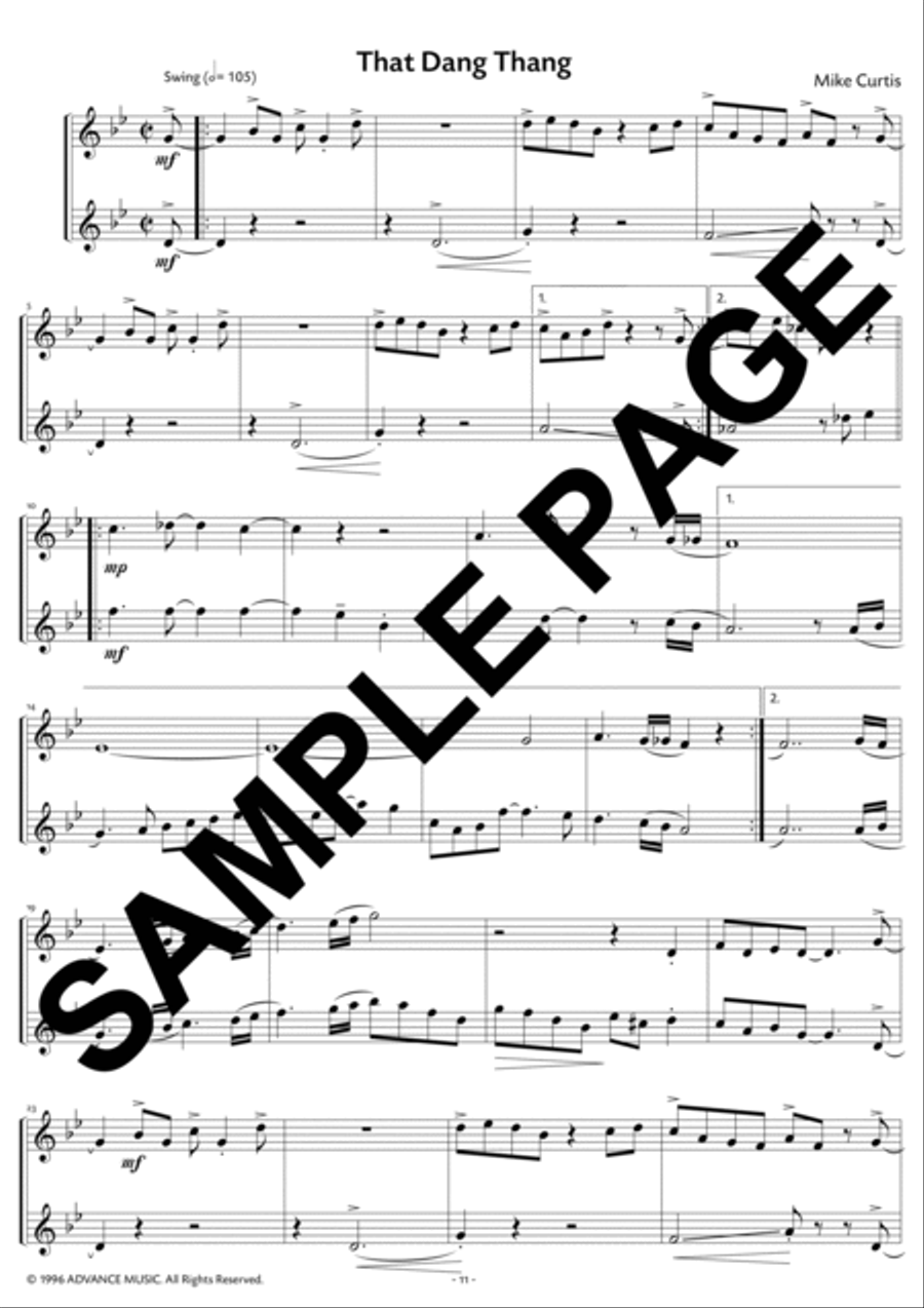 Eight Original Jazz Duos for 2 Saxophones Woodwind Duet scores gallery preview page 2