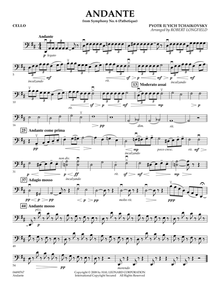 Andante (from Symphony No.6 "Pathetique") - Cello