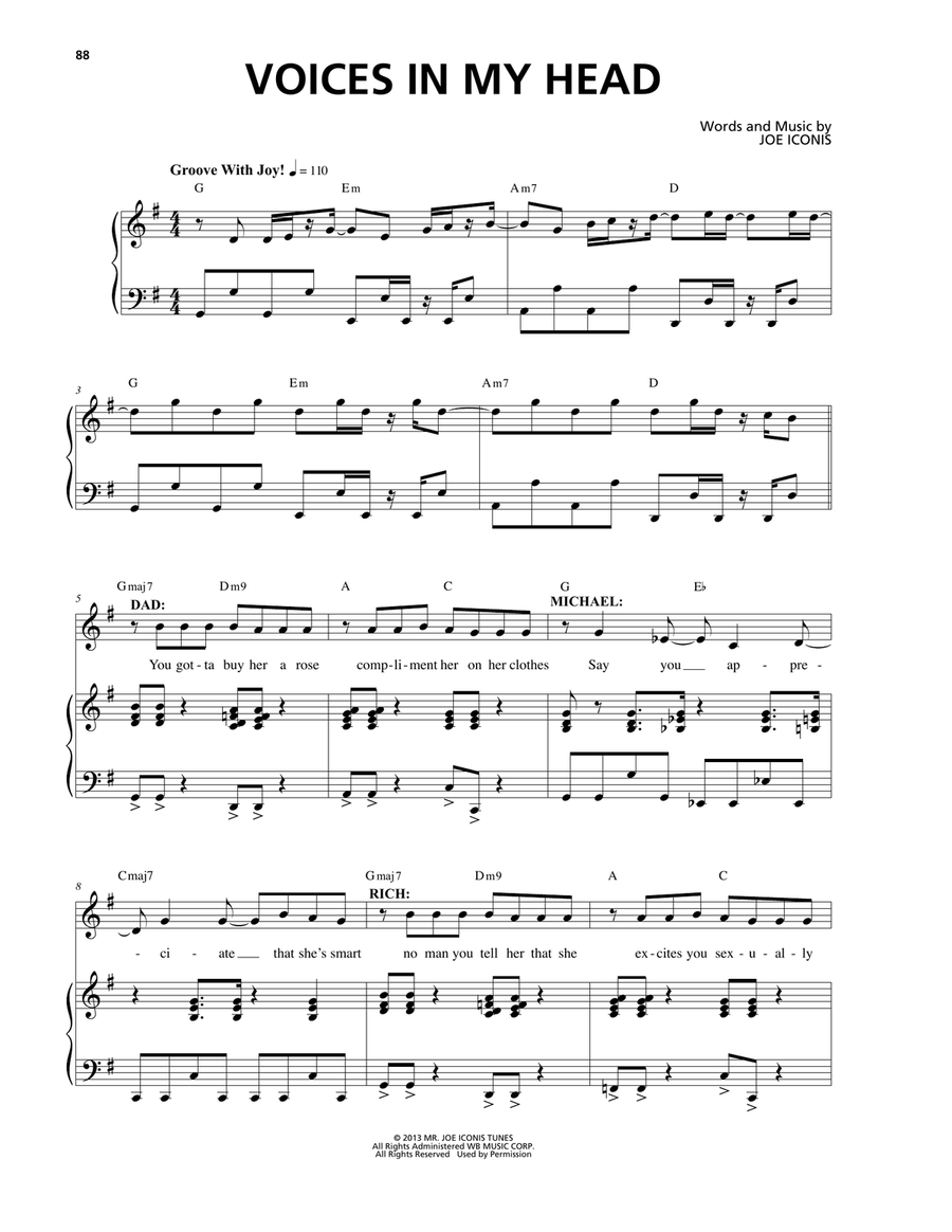 Voices In My Head (from Be More Chill) Piano, Vocal scores gallery preview page 1