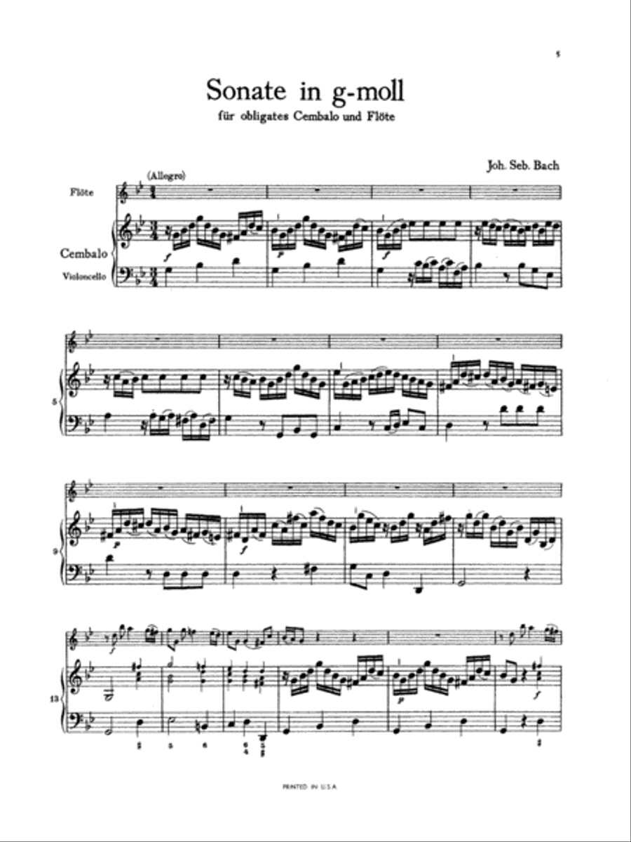 Sonata in G Minor, BWV 1020 Small Ensemble scores gallery preview page 6