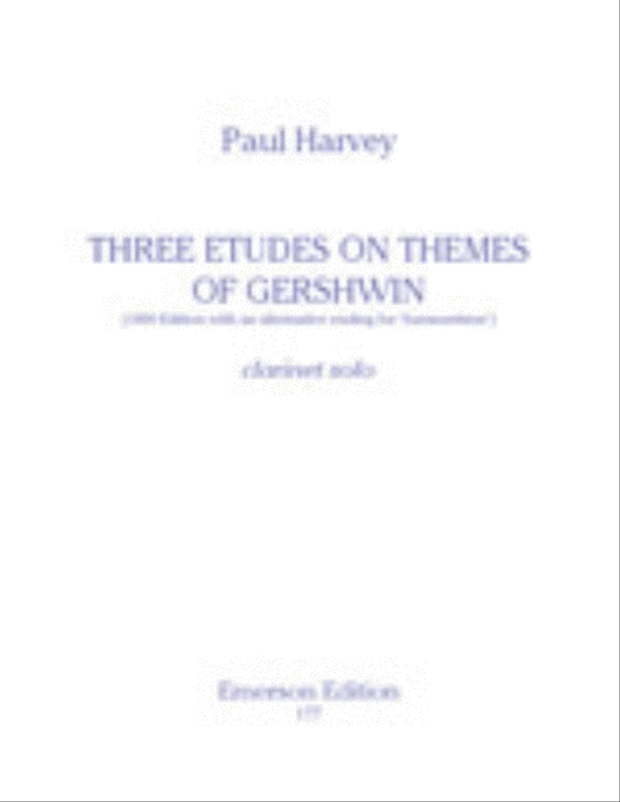Three Etudes On Themes Of Gershwin B-Flat Clarinet scores gallery preview page 1
