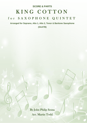 Book cover for King Cotton for Saxophone Quintet (SAATB)