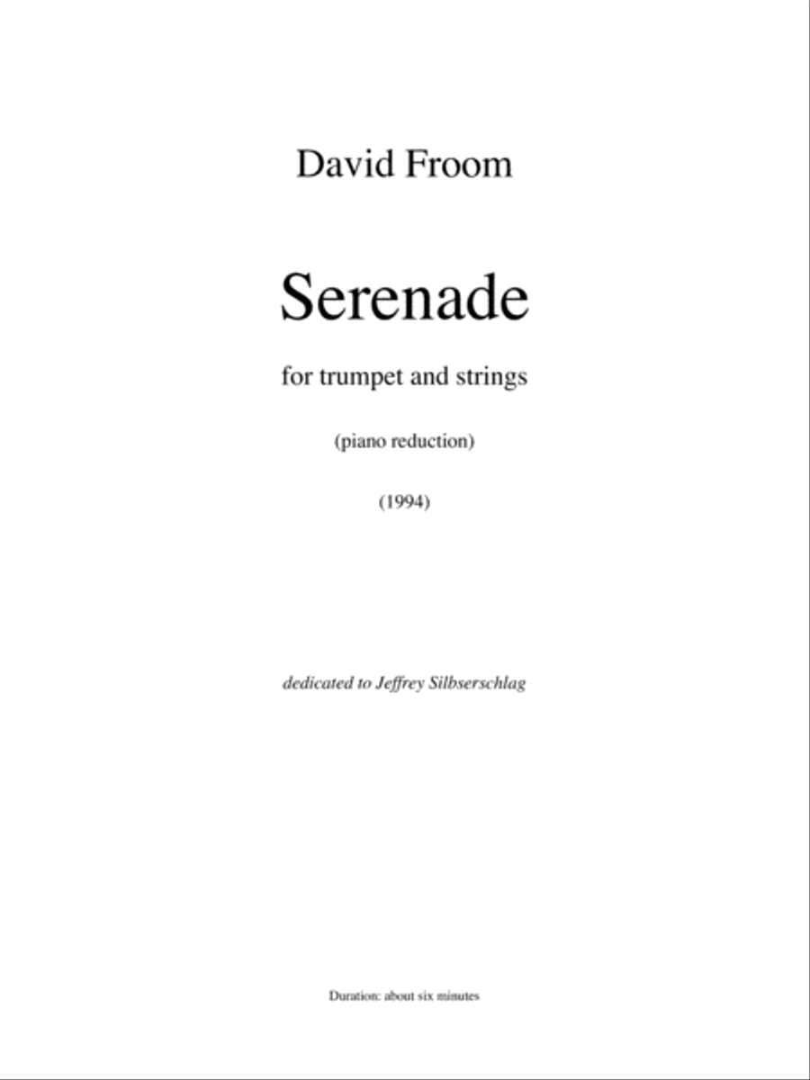 [Froom] Serenade (Piano Reduction)