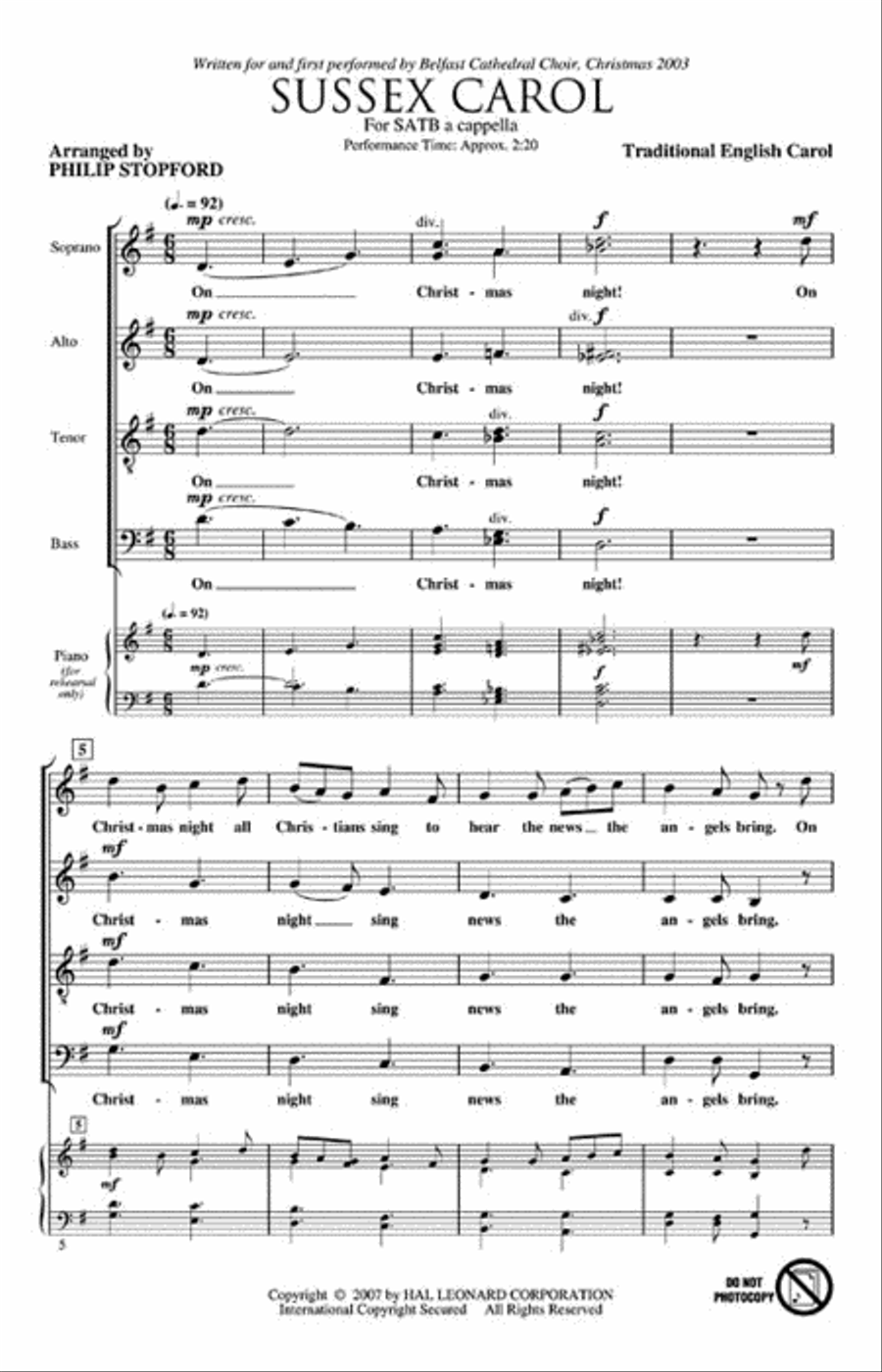 Sussex Carol 4-Part scores gallery preview page 2