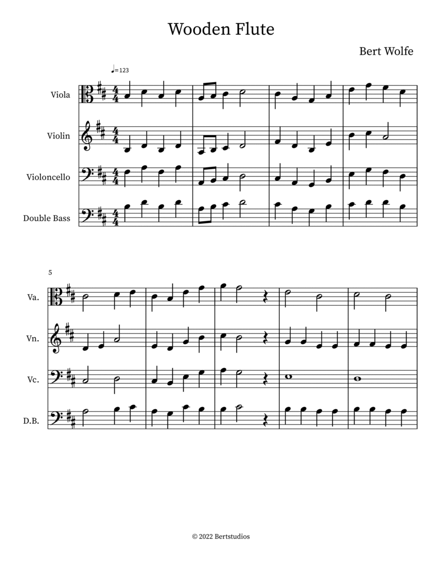 Wooden Flute String Orchestra scores gallery preview page 1