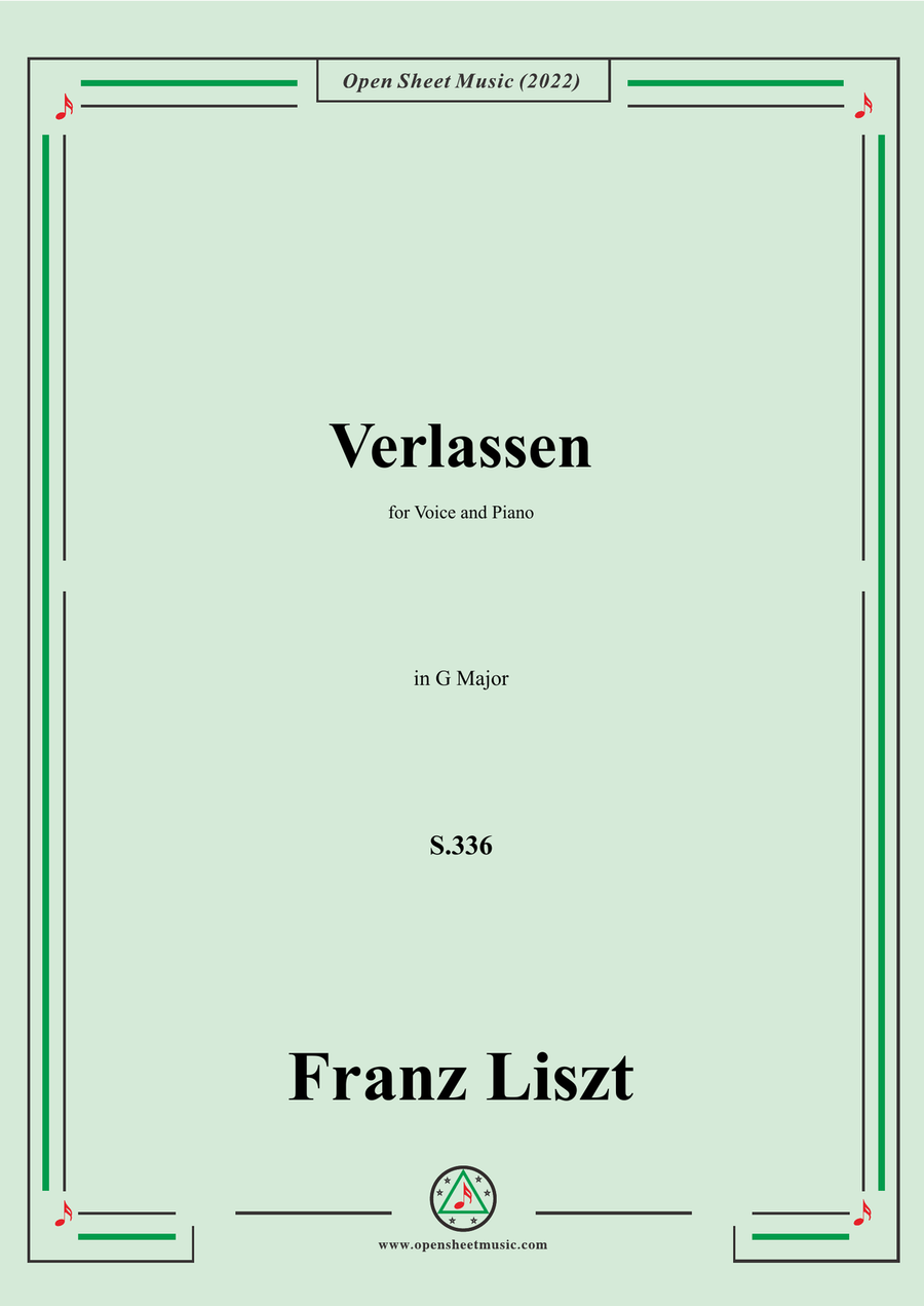 Liszt-Verlassen(Mir ist die Welt so freudenleer),S.336,in G Major