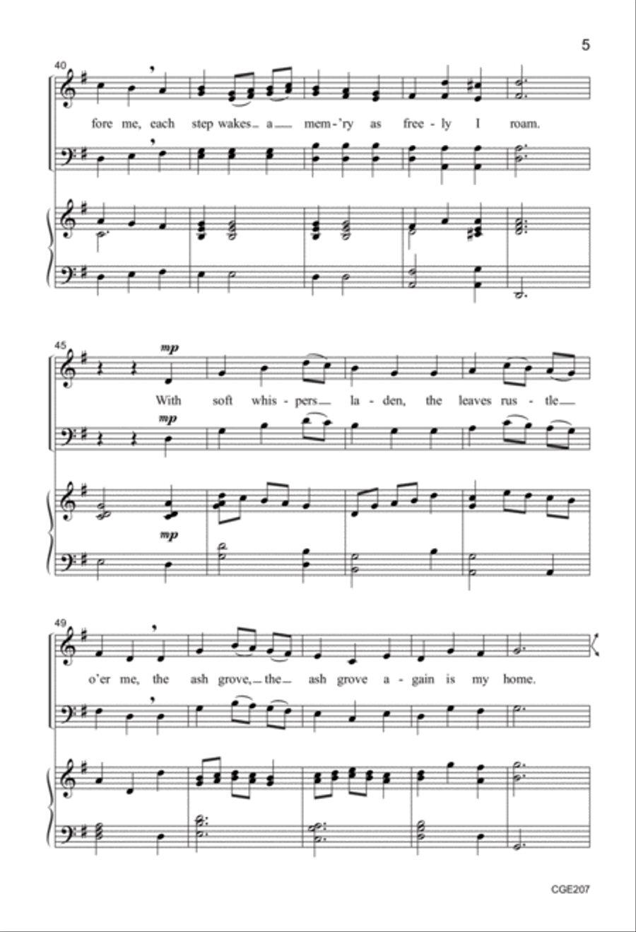The Ash Grove (SATB) 4-Part scores gallery preview page 5