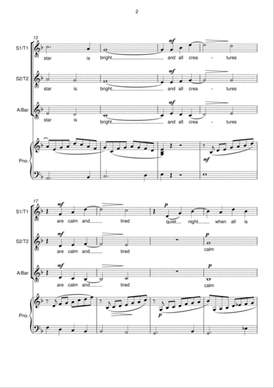 A Pleasant Dream (SSA + Piano) SSA scores gallery preview page 3
