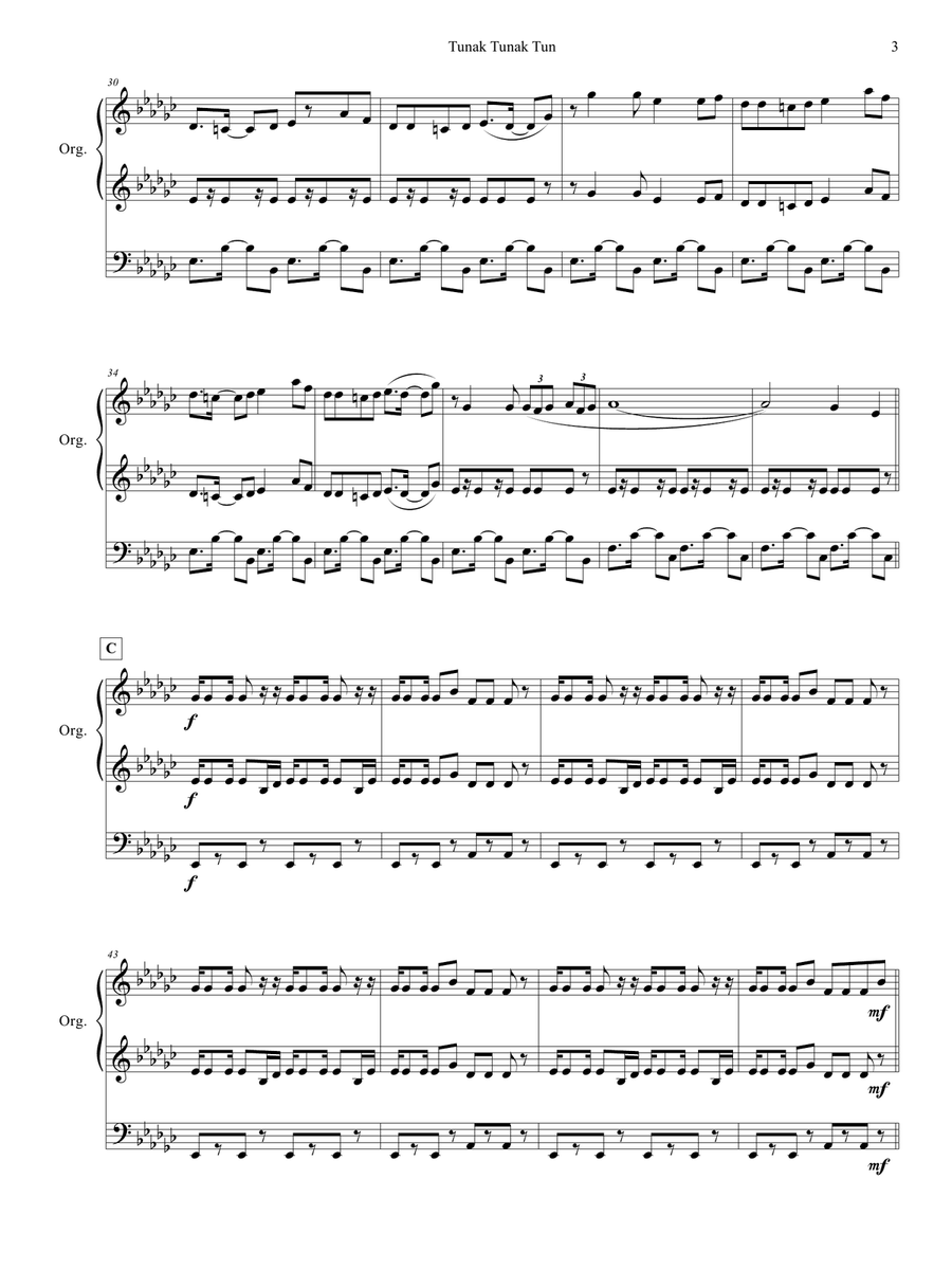 Tunak Tunak Tun Organ Solo scores gallery preview page 4