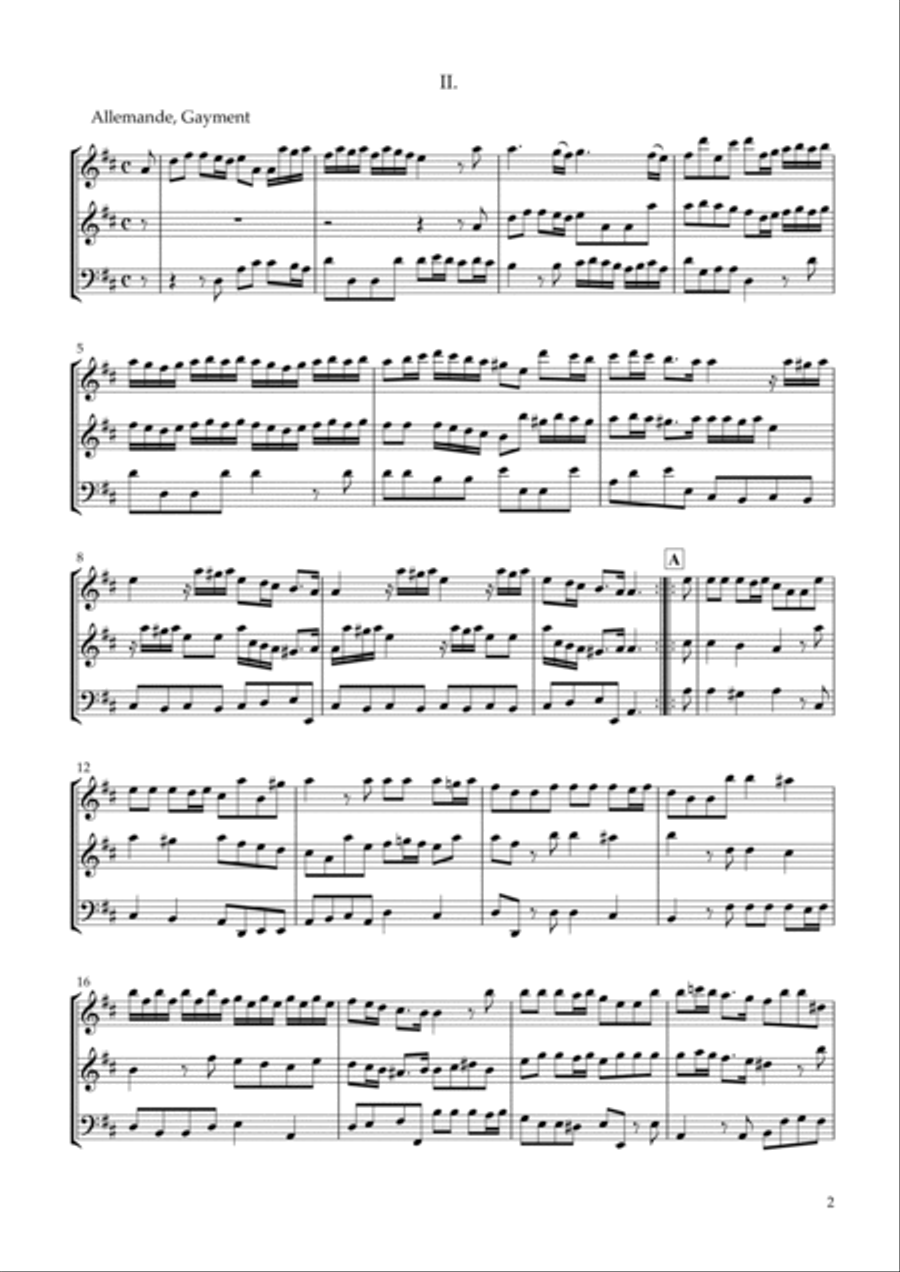 Six Sonatas No.1 for two Violins & Violoncello Op.7-1 String Trio scores gallery preview page 2