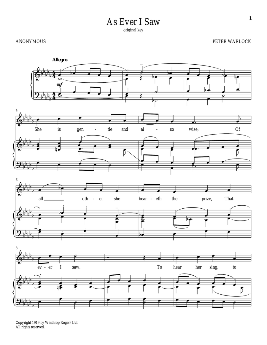 As Ever I Saw Tenor Voice scores gallery preview page 1