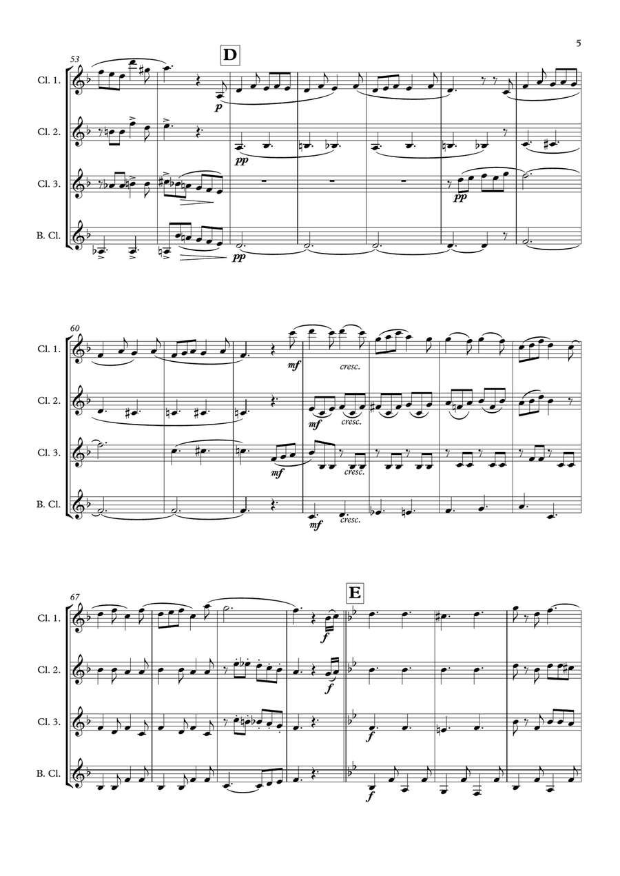 The Teddy Bears' Picnic - Clarinet Quartet Clarinet Quartet scores gallery preview page 5