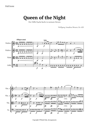 Book cover for Queen of the Night Aria by Mozart for String Quartet