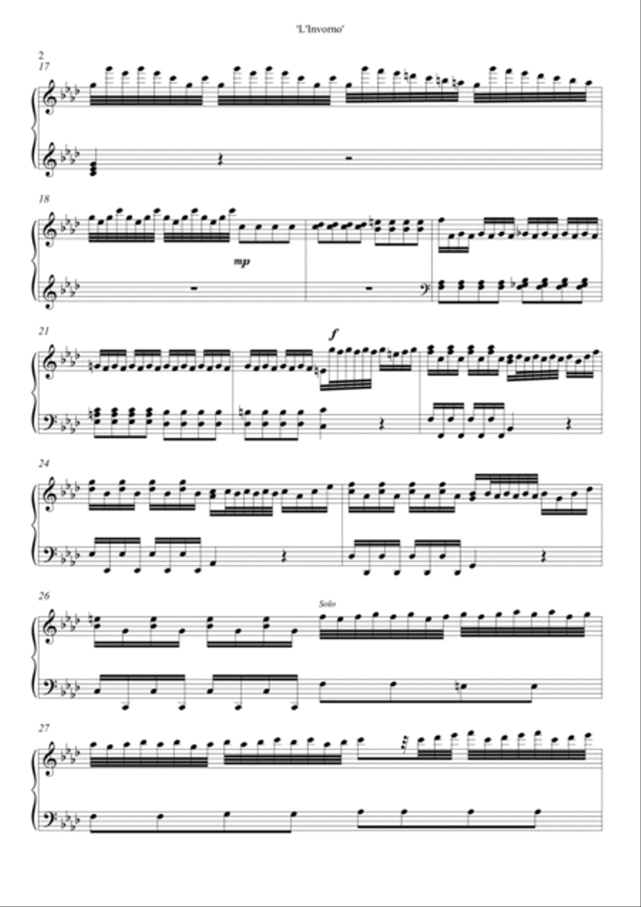 L'Inverno Piano Solo scores gallery preview page 2