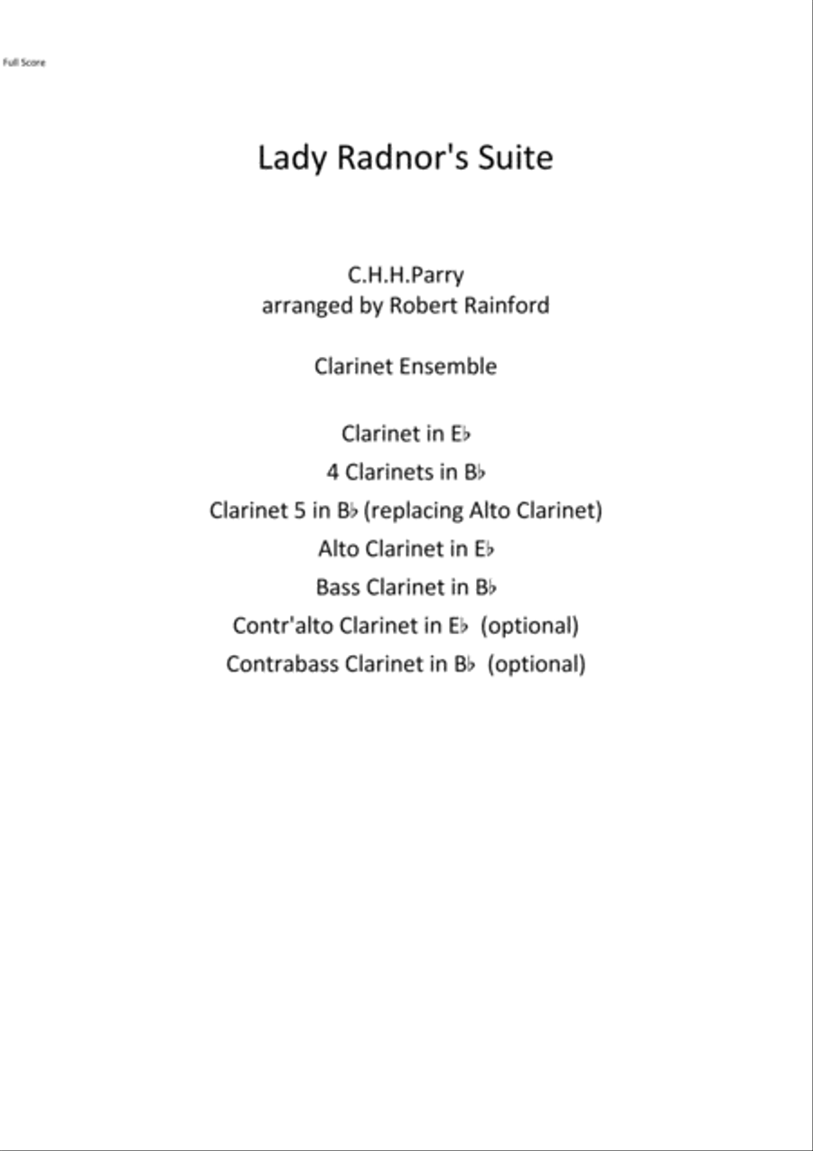 Lady Radnor's Suite Lady Radnor's Suite Set of Parts scores gallery preview page 1