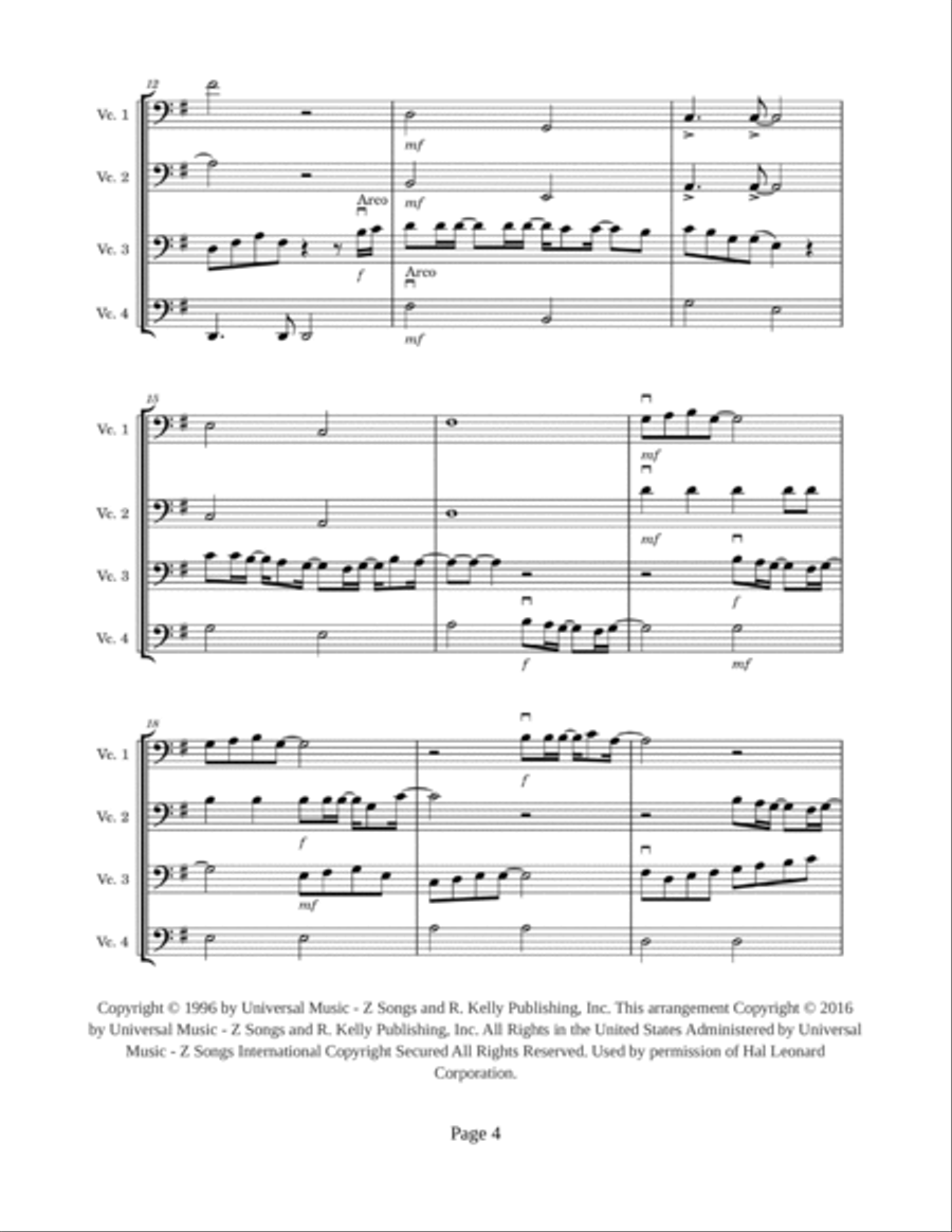 You Are Not Alone String Quartet scores gallery preview page 4