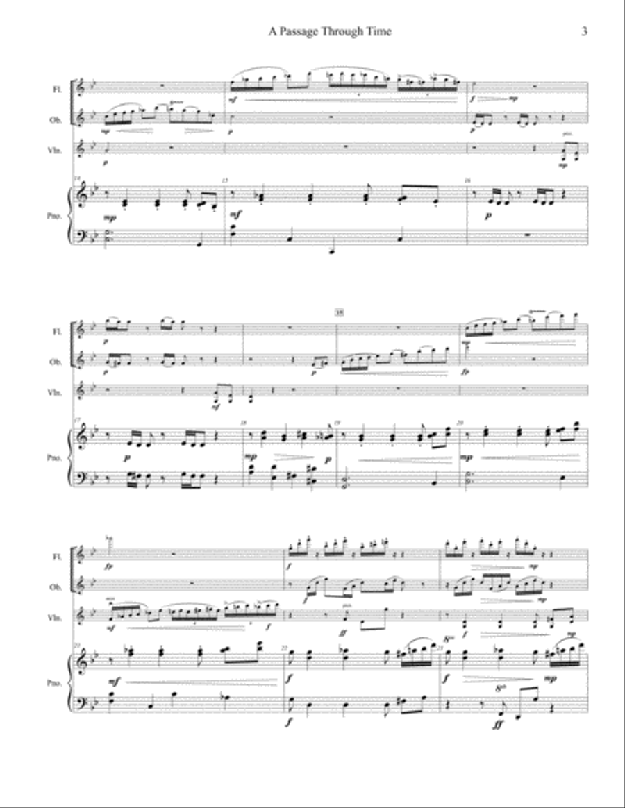 A Passage Through Time (Piano, Flute, Oboe and Violin) Woodwind Quartet scores gallery preview page 6
