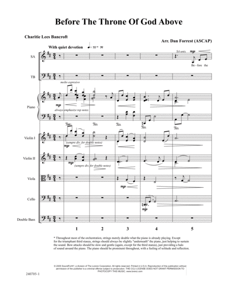 Before the Throne of God Above - String Orchestra Score and Parts