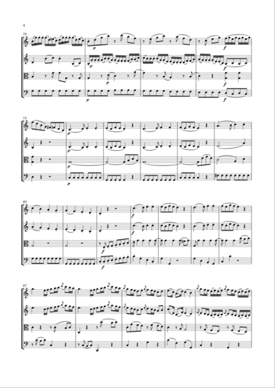 Mozart - String Quartet No.4 in C major, K.157 String Quartet scores gallery preview page 5