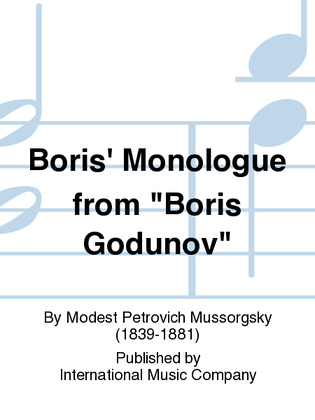 Boris' Monologue From Boris Godunov (R. & E.) (B.)