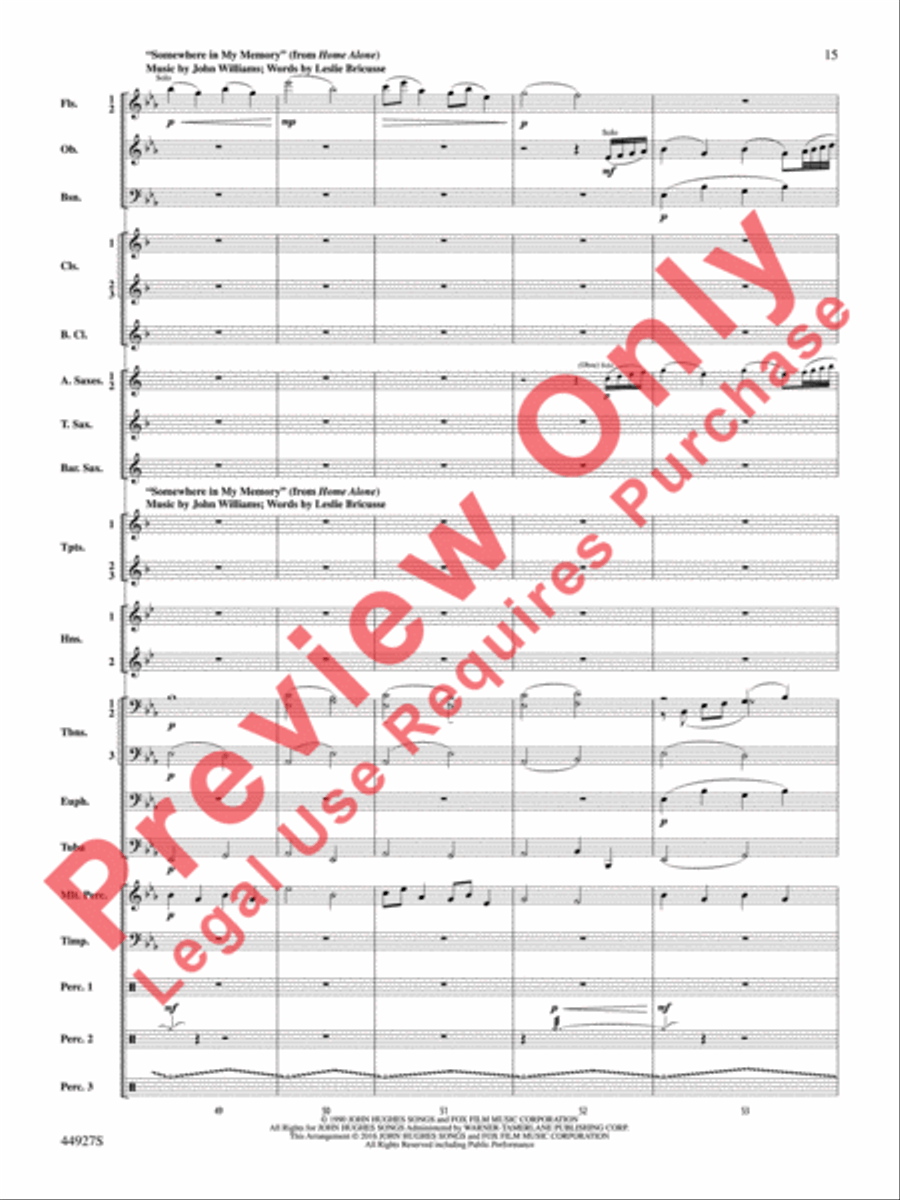 At the Movies with John Williams Concert Band scores gallery preview page 16