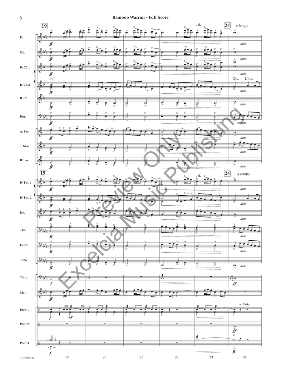 Bamboo Warrior (Score) Concert Band scores gallery preview page 7
