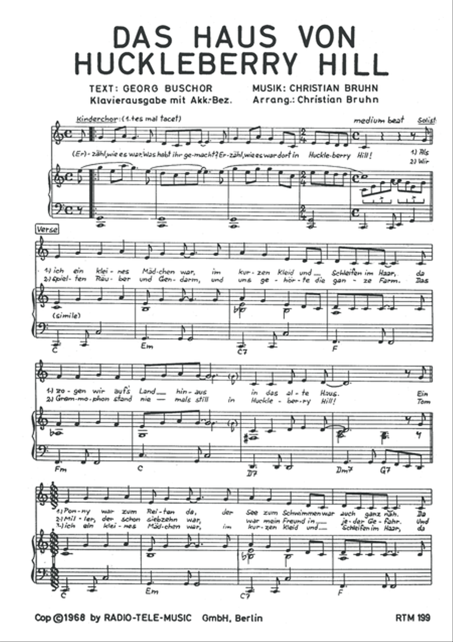 Das Haus von Huckleberry Hill Piano, Vocal scores gallery preview page 3