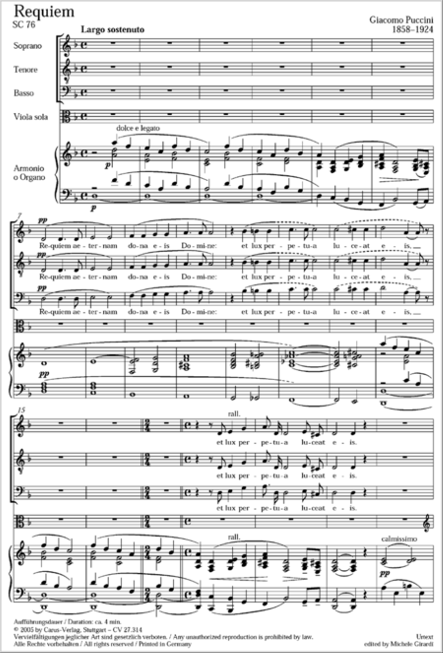 Requiem aeternam by Giacomo Puccini STB - Sheet Music page 2
