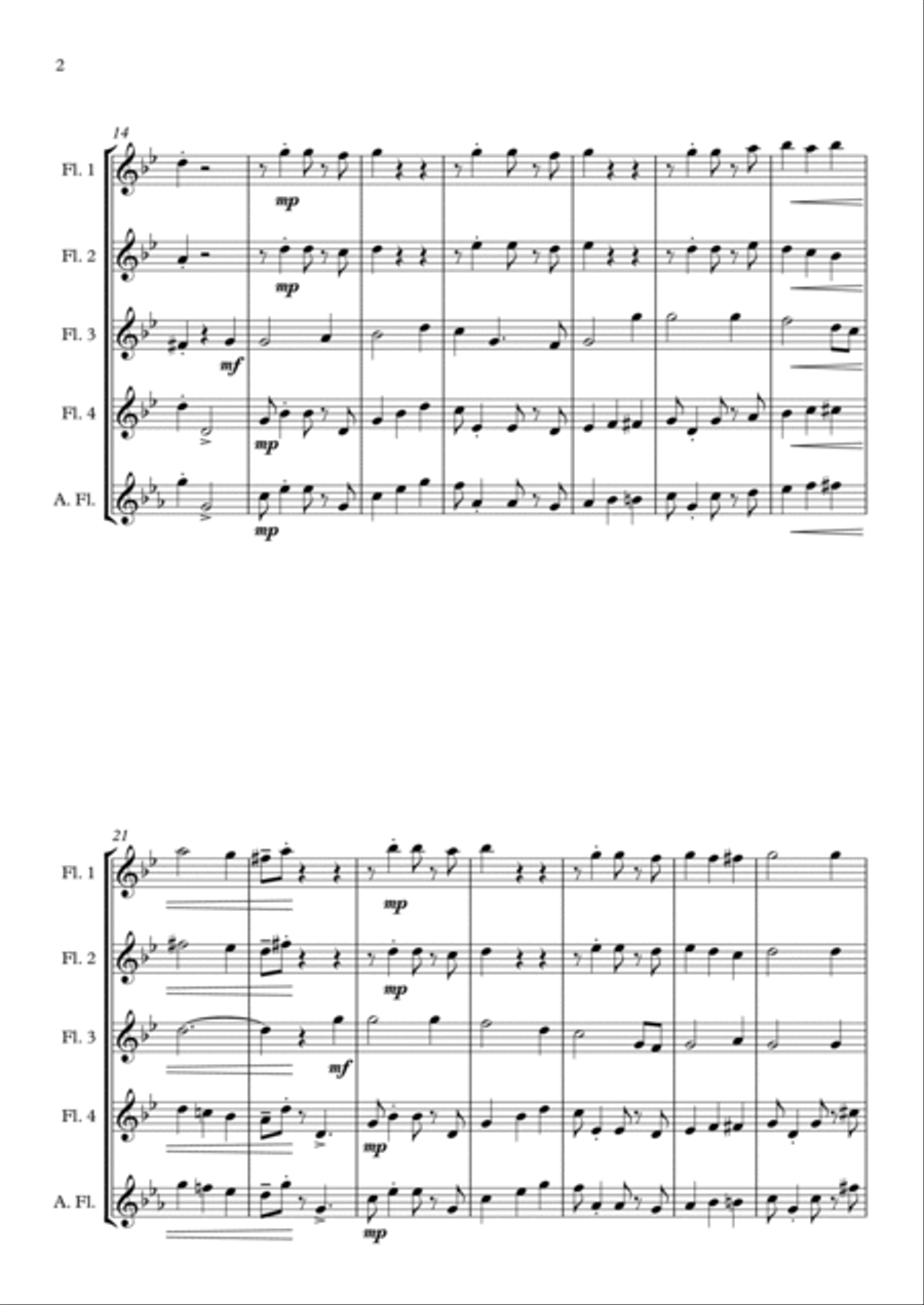 The House of the Rising Sun - for Flute Quartet Flute Quartet scores gallery preview page 2
