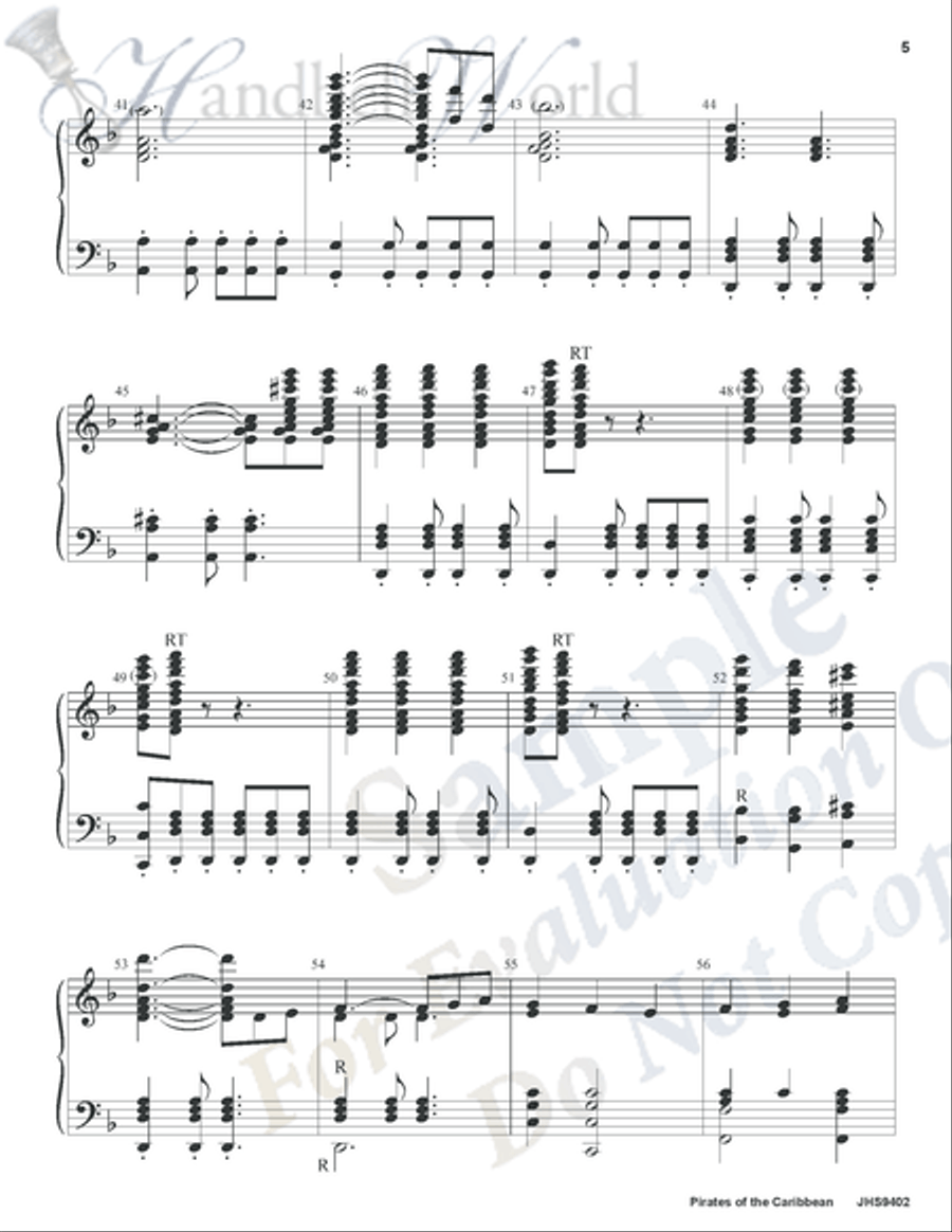 Pirates of the Caribbean Pirates of the Caribbean 5-Octaves scores gallery preview page 4