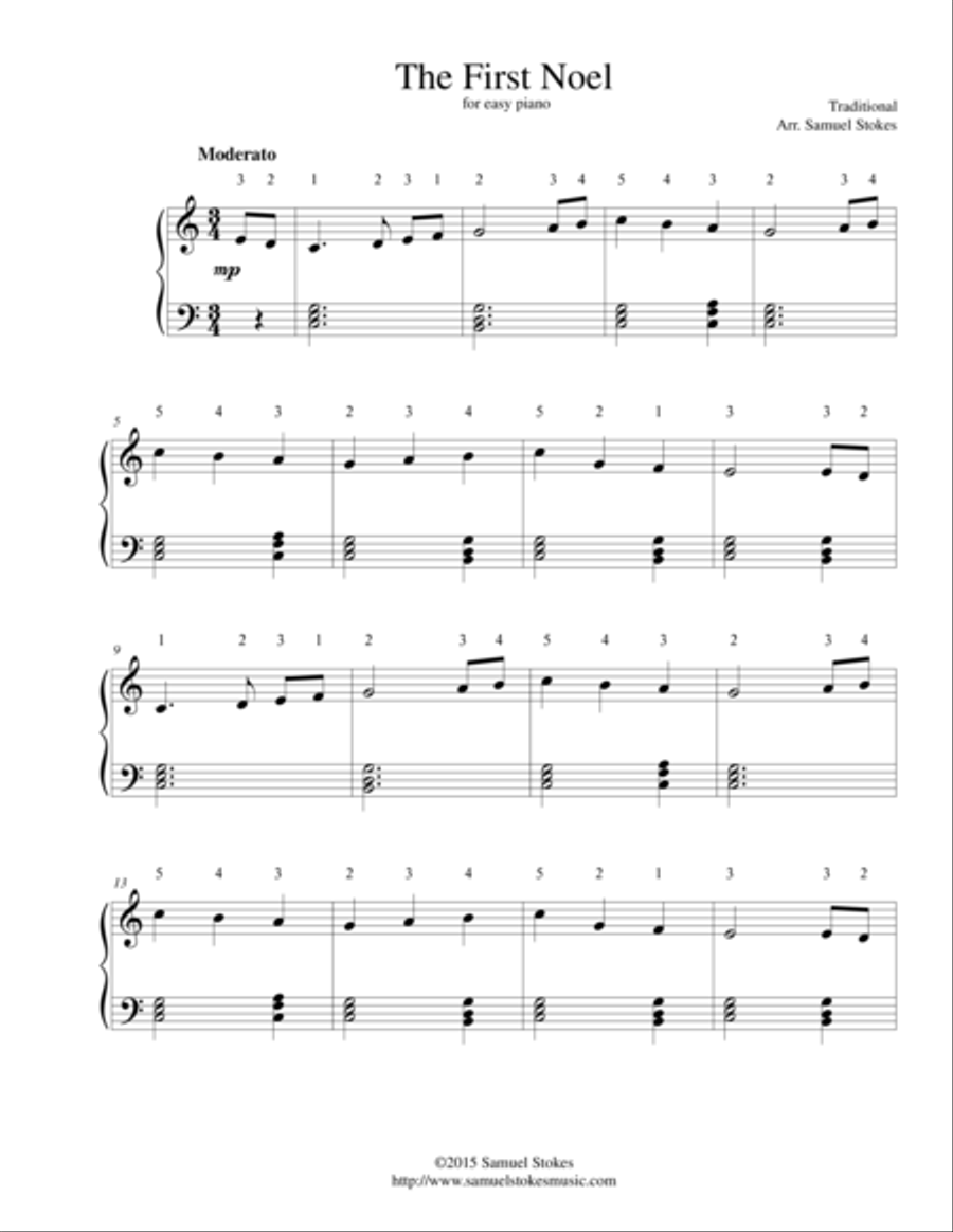 The First Noel - for easy piano Easy Piano scores gallery preview page 1