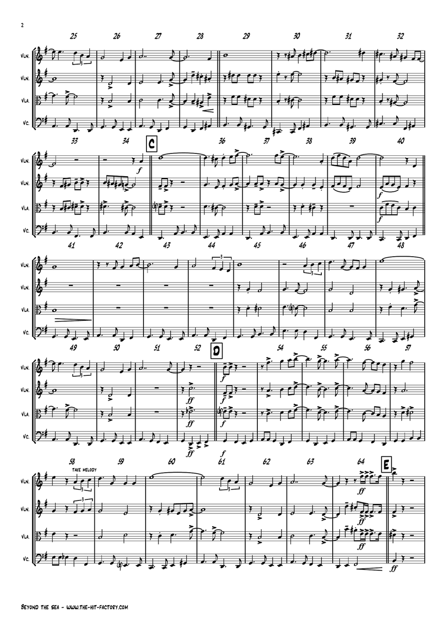 Beyond The Sea String Quartet scores gallery preview page 2