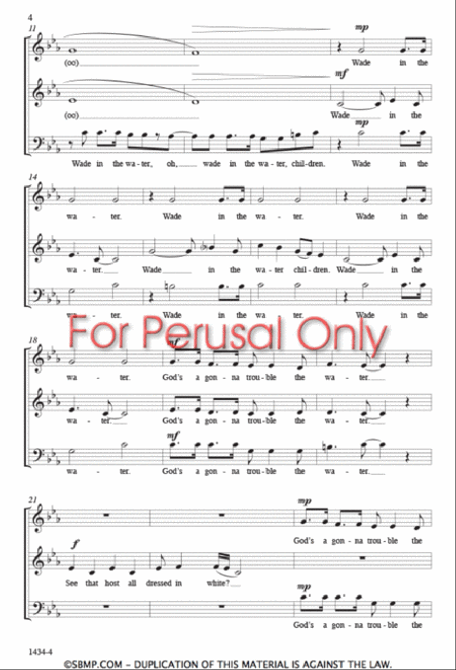 Wade in the Water - SAB Octavo 3-Part scores gallery preview page 3