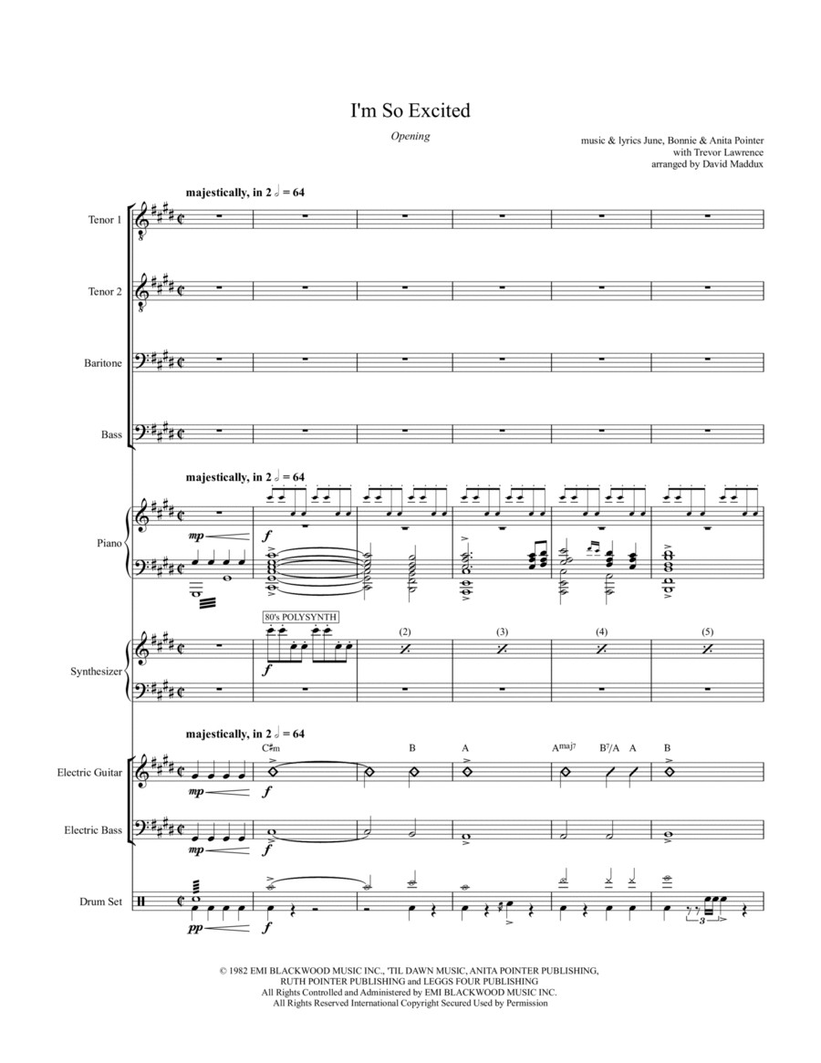 I'm So Excited Small Ensemble scores gallery preview page 1