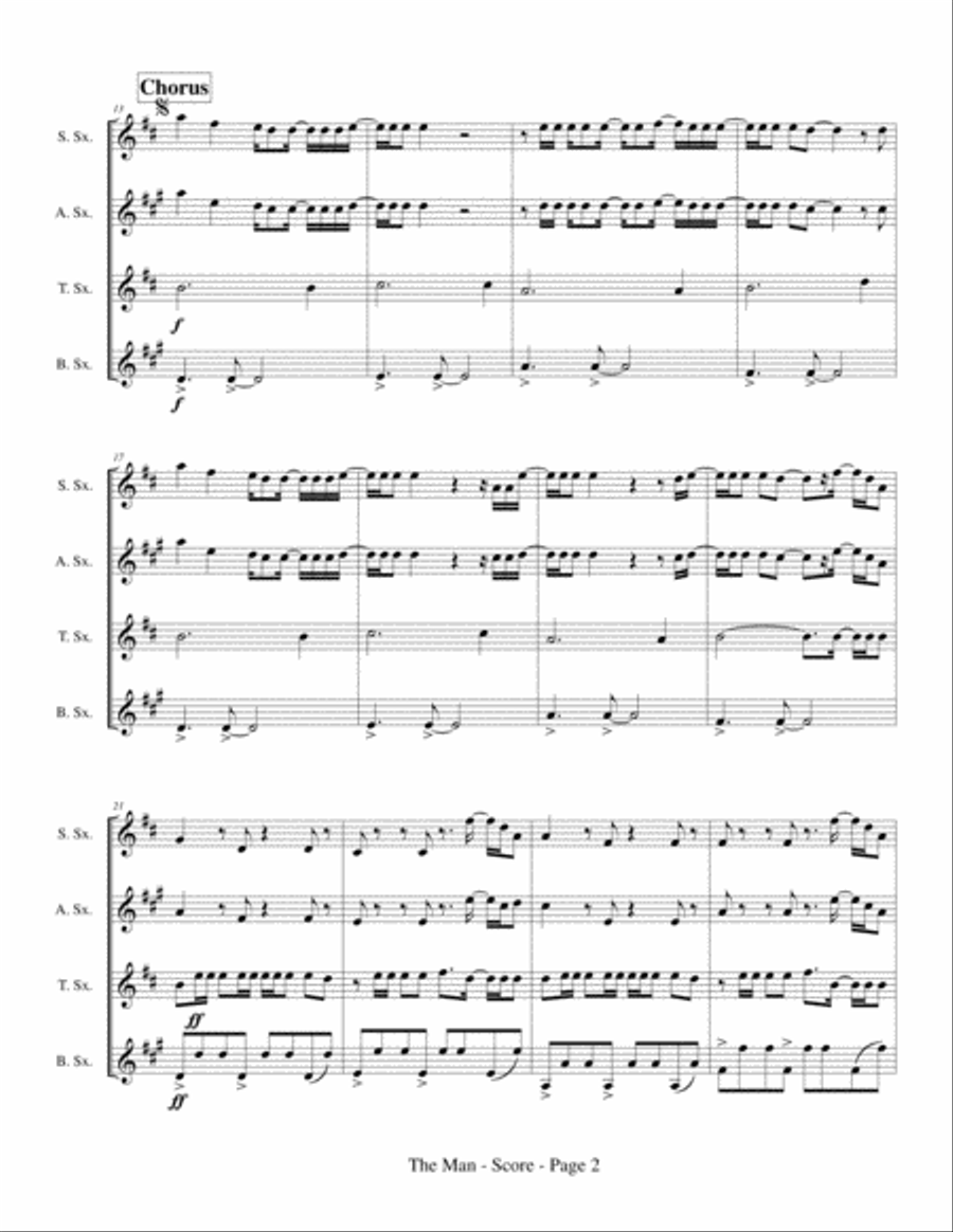 The Man The Man Saxophone Quartet scores gallery preview page 4