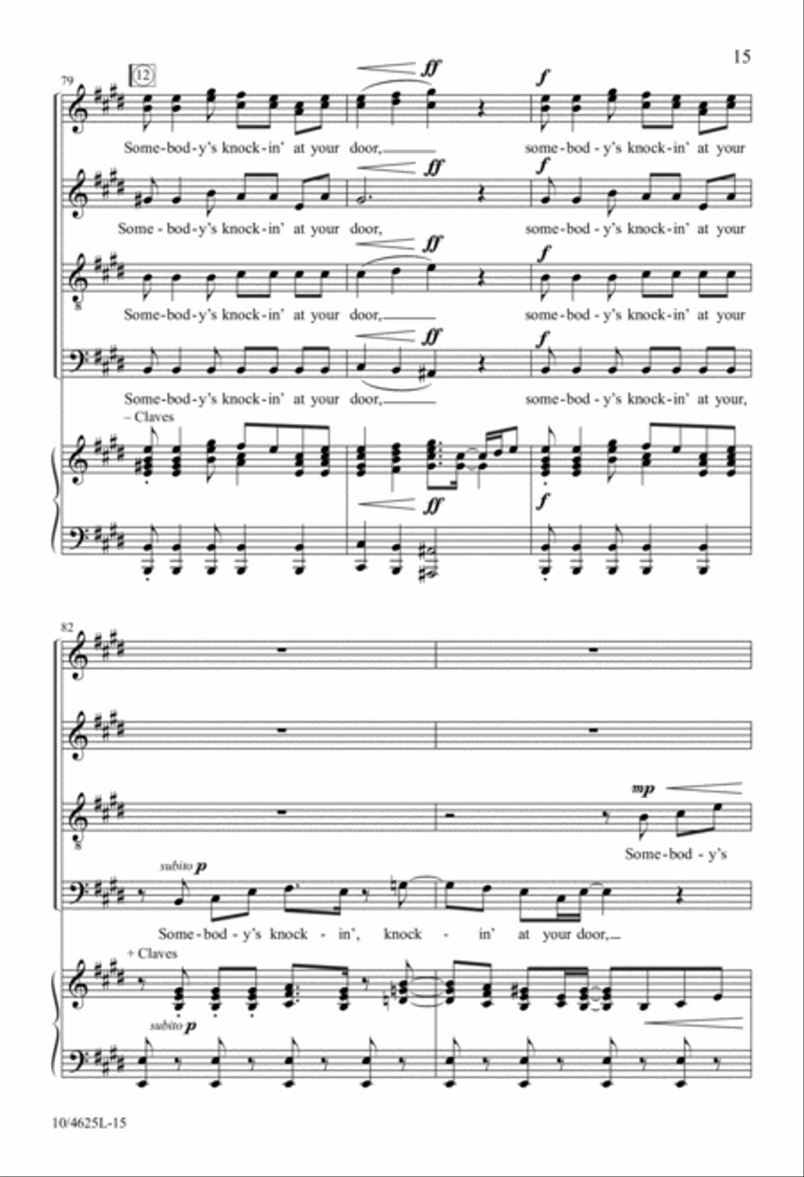 Somebody's Knockin' at Your Door 4-Part scores gallery preview page 15