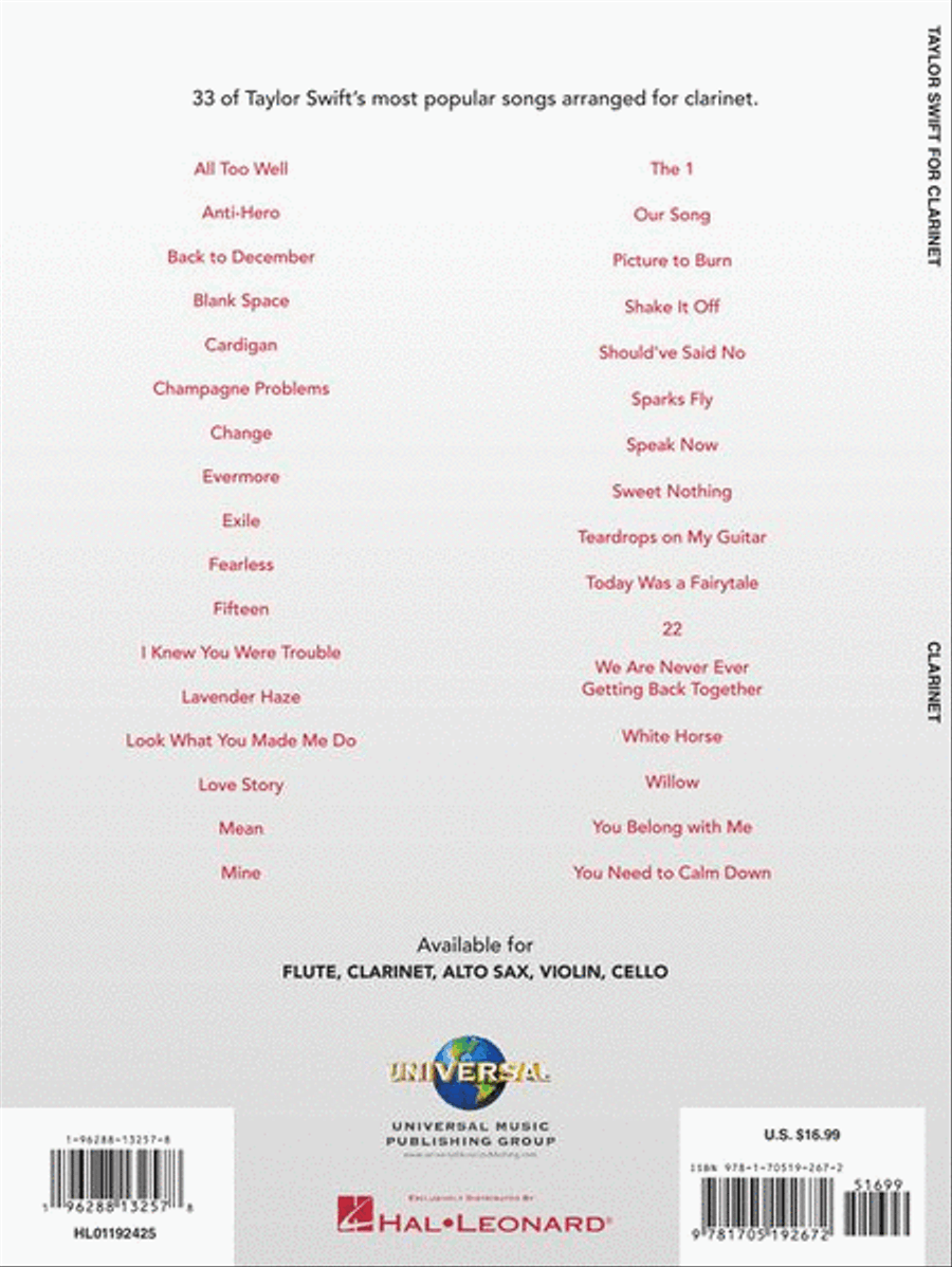 Taylor Swift Taylor Swift Clarinet Solo scores gallery preview page 7