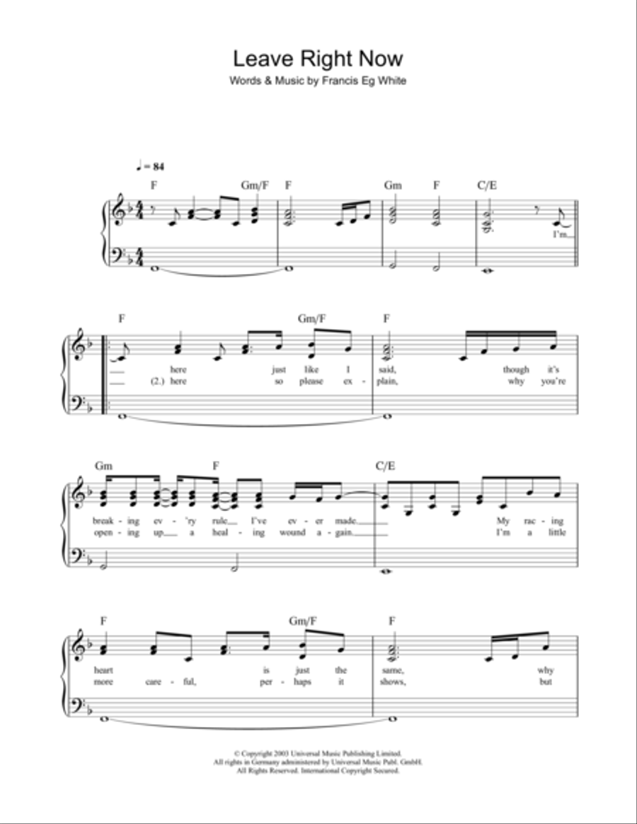 Leave Right Now Voice scores gallery preview page 1