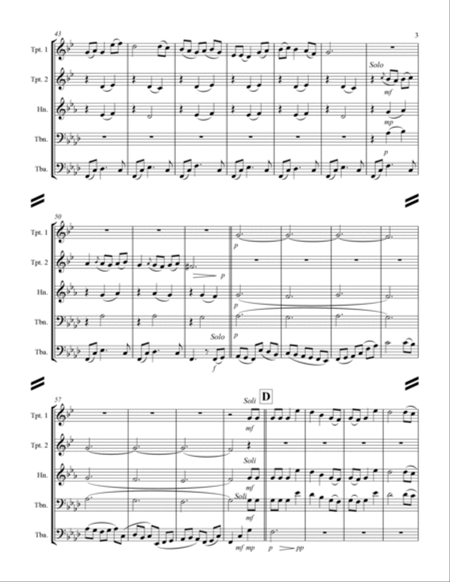 The Holly and the Ivy (for Brass Quintet) Brass Quintet scores gallery preview page 4
