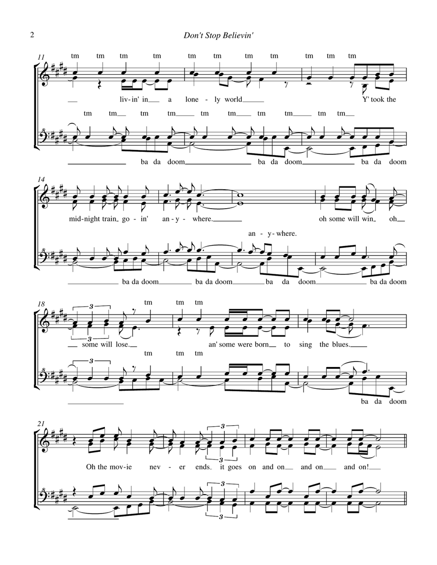 Don't Stop Believin' SSAA scores gallery preview page 2