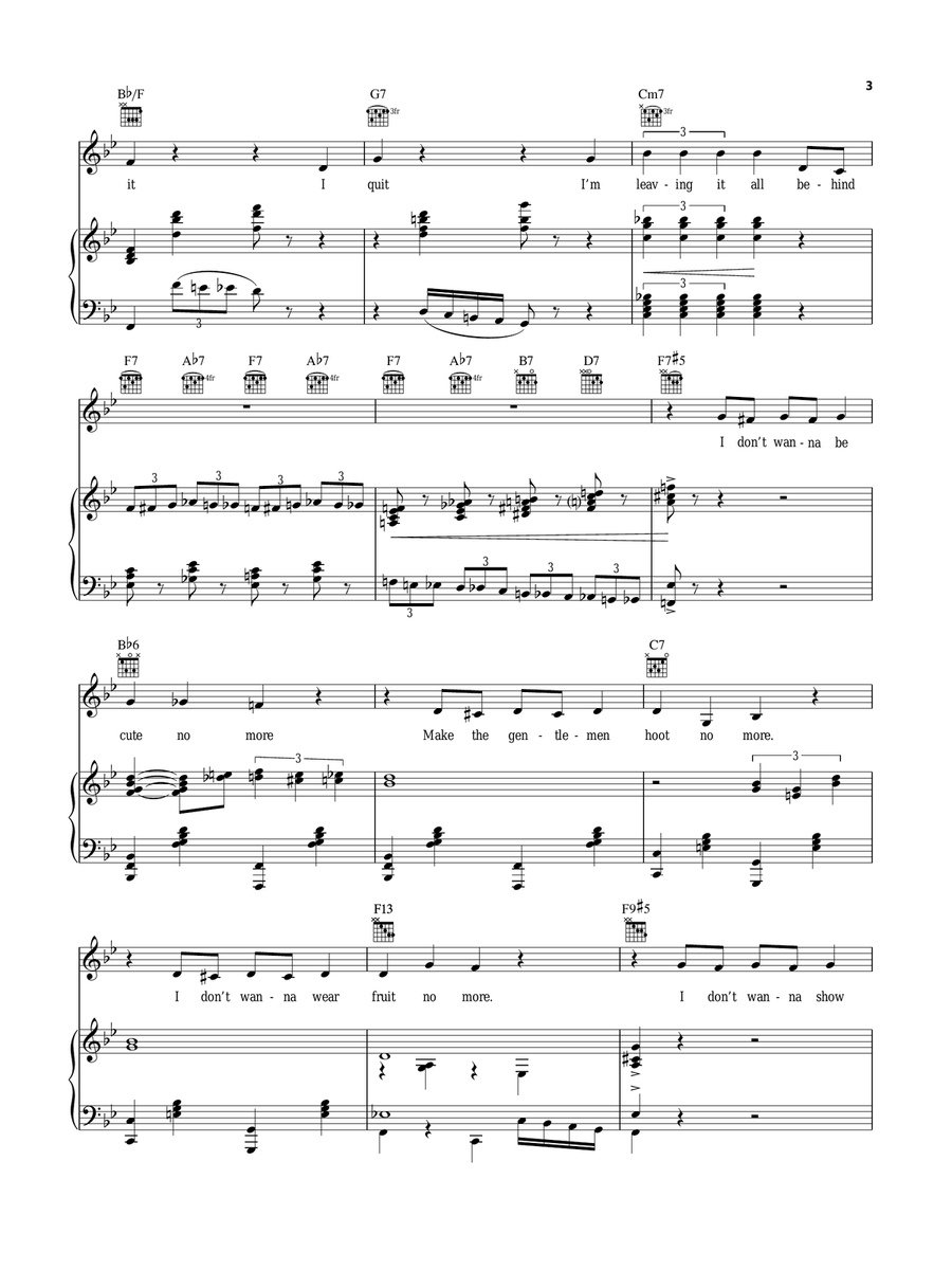 Show Off (from The Drowsy Chaperone Musical) Piano, Vocal, Guitar scores gallery preview page 3