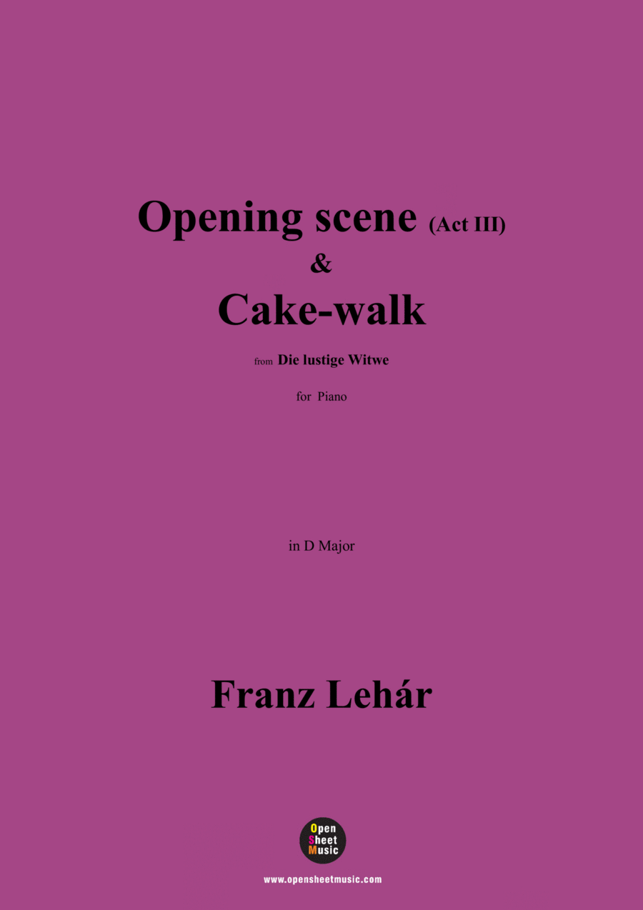 Lehár-Opening scene(Act III)...Cake-walk,for Piano Piano Solo scores gallery preview page 1