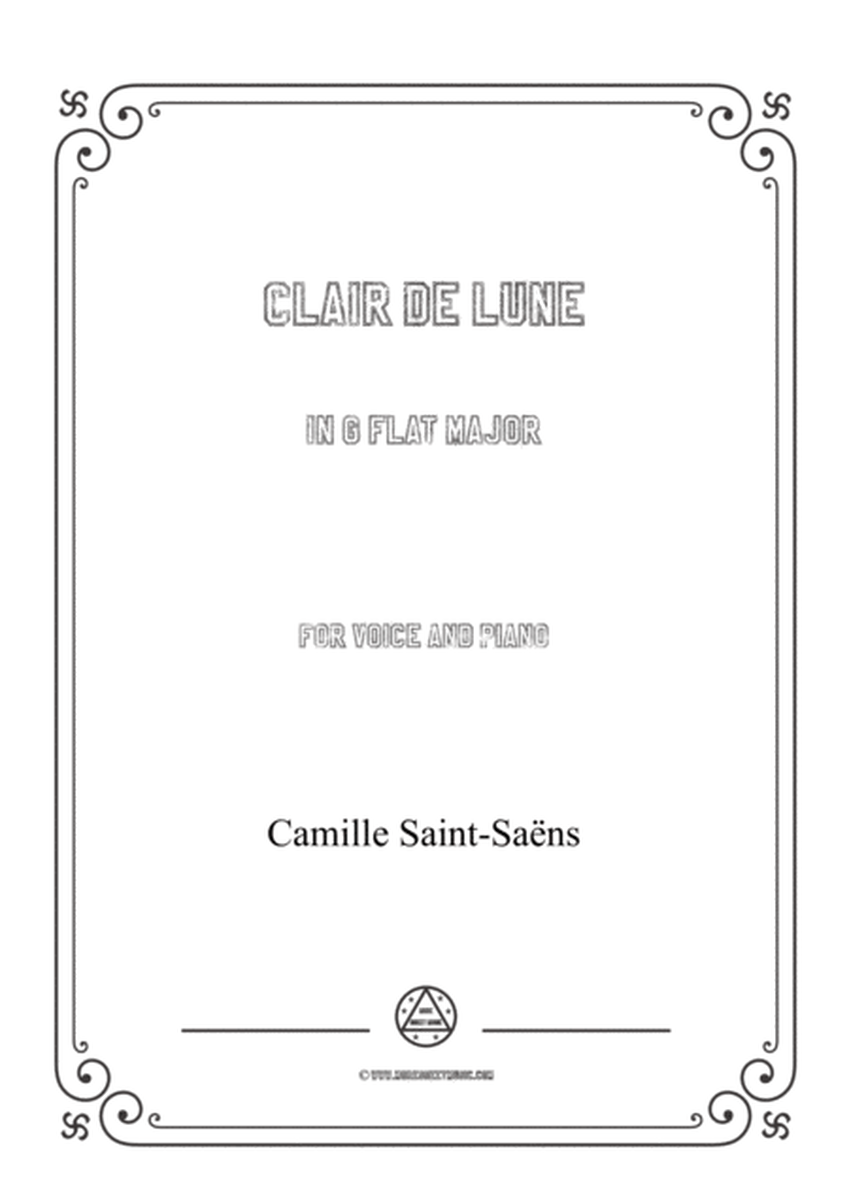 Saint-Saëns-Clair de lune in G flat Major,for Voice and Piano image number null