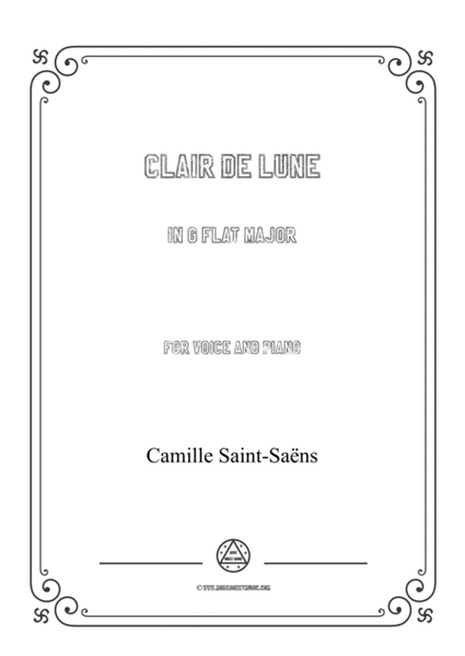 Saint-Saëns-Clair de lune in G flat Major,for Voice and Piano image number null