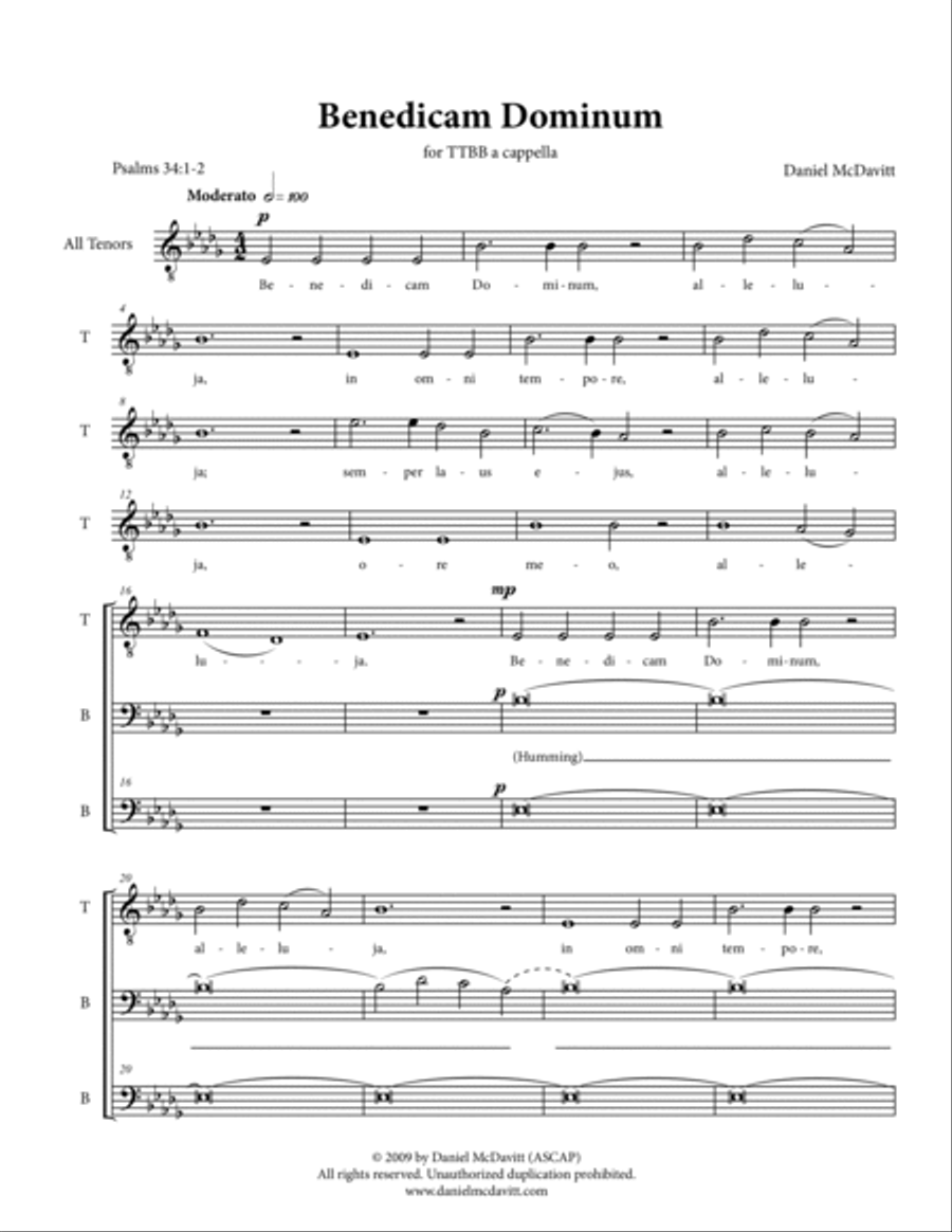 Benedicam Dominum TTBB scores gallery preview page 3